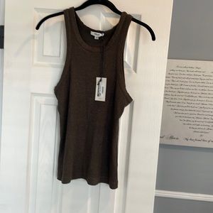 AGOLDE Los Angeles Bailey Rib Tank in Lizard(brown). Size Medium.Brand new w/tag